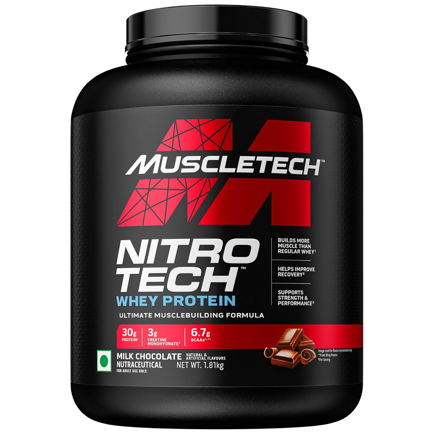 MuscleTech NitroTech Whey Protein – 1.81kg, Milk Chocolate