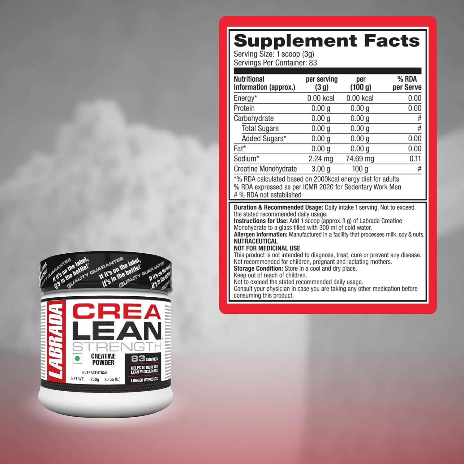 Labrada CreaLean Creatine Monohydrate – 250g
