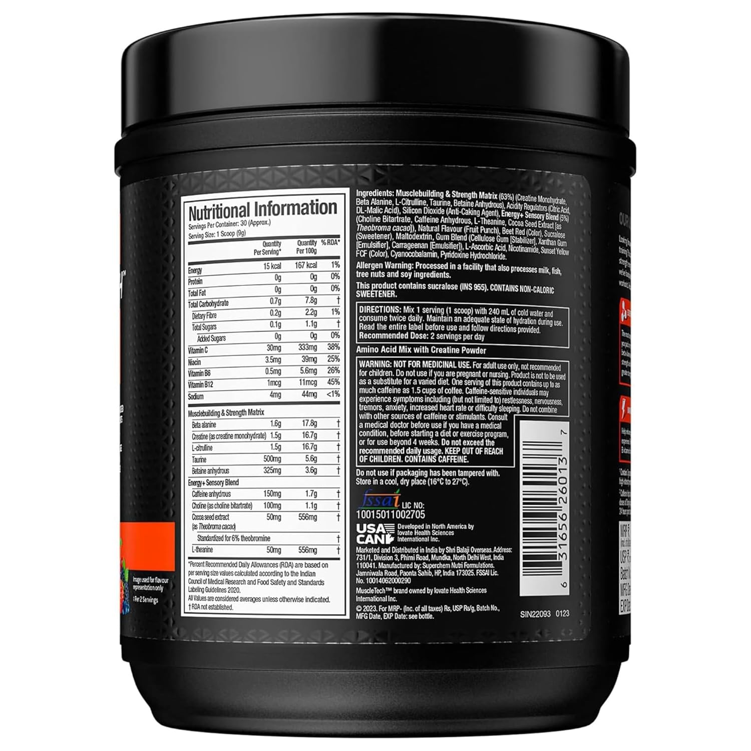 MuscleTech VaporX5 Pre-Workout – 30 Servings