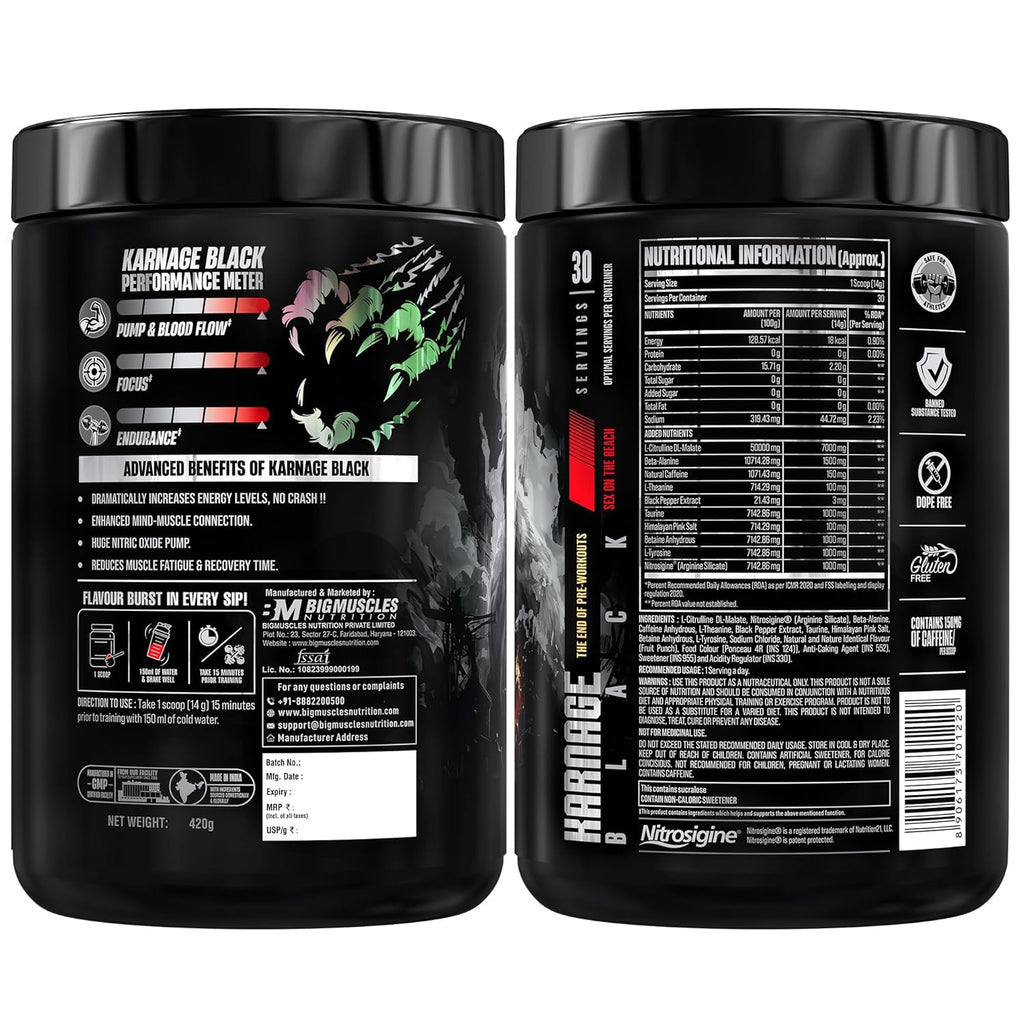 BigMuscles Karnage Pre-Workout – Black Edition