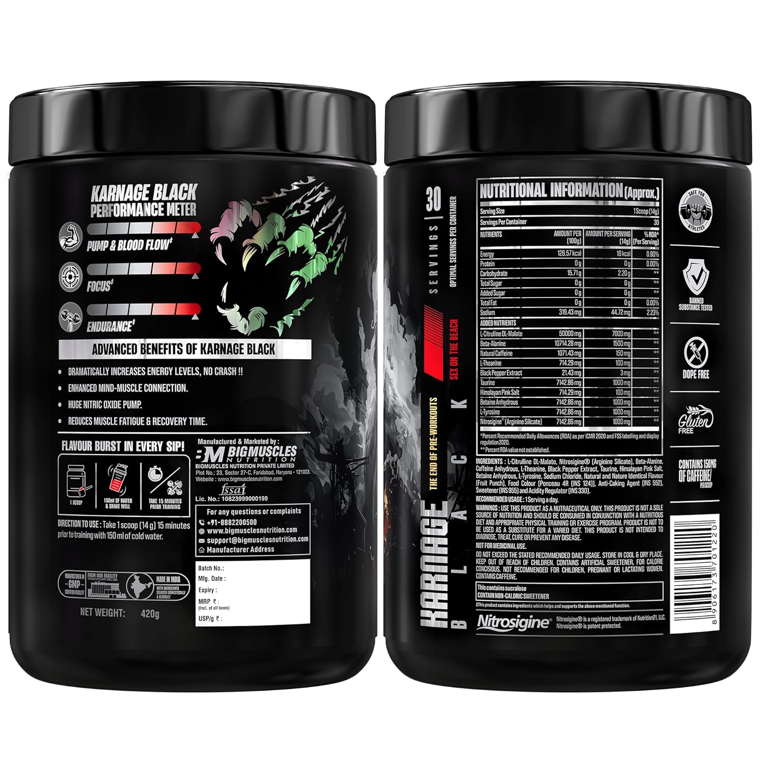 BigMuscles Karnage Pre-Workout – Black Edition